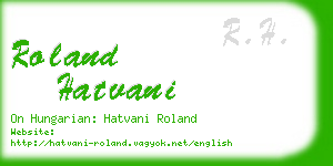 roland hatvani business card